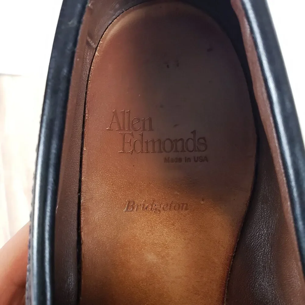 Allen Edmonds Bridgeton Shoes Mens 9.5B Black Leather Dress Tassels Loafers